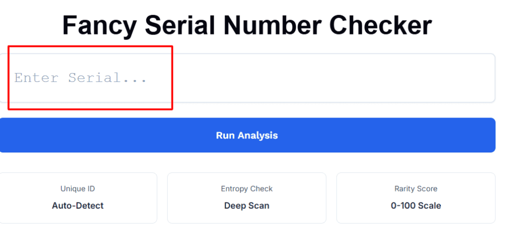 Fancy Serial Number Checker red box 