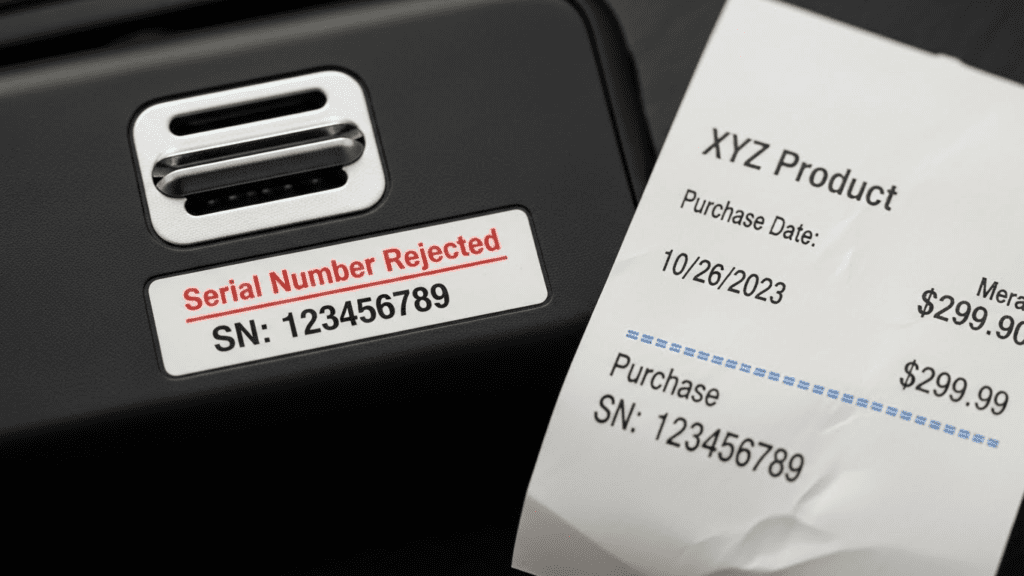 serial number rejected