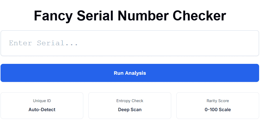 fancy serail number checker tool