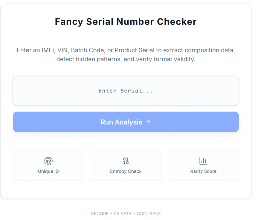 fancy serail number checker tool