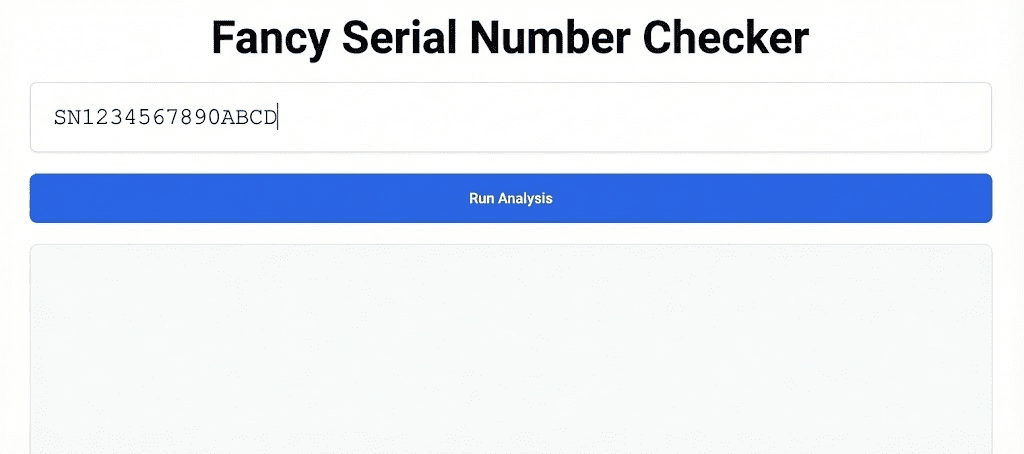 Serial number input field